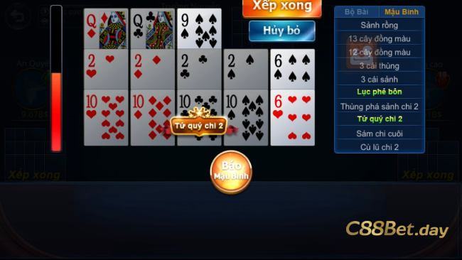 Mậu binh C88BET - Trò chơi hot hit được cao thủ yêu thích 3 Luật chơi mậu binh C88BET
