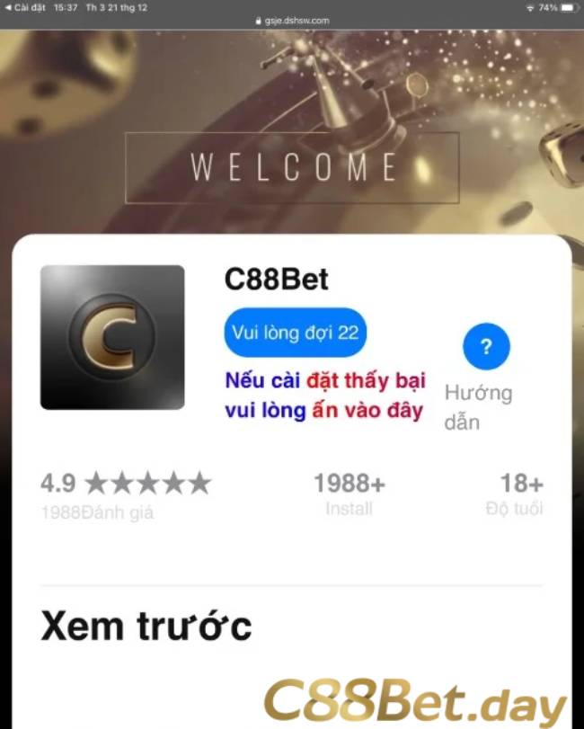 Hoàn tất cài đătj và giải trí cùng C88BET
