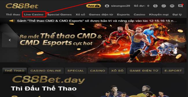 Hướng dẫn chi tiết cách chơi live casino tại nhà cái C88BET