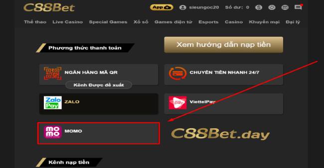 Dùng ví MOMO để giao dịch